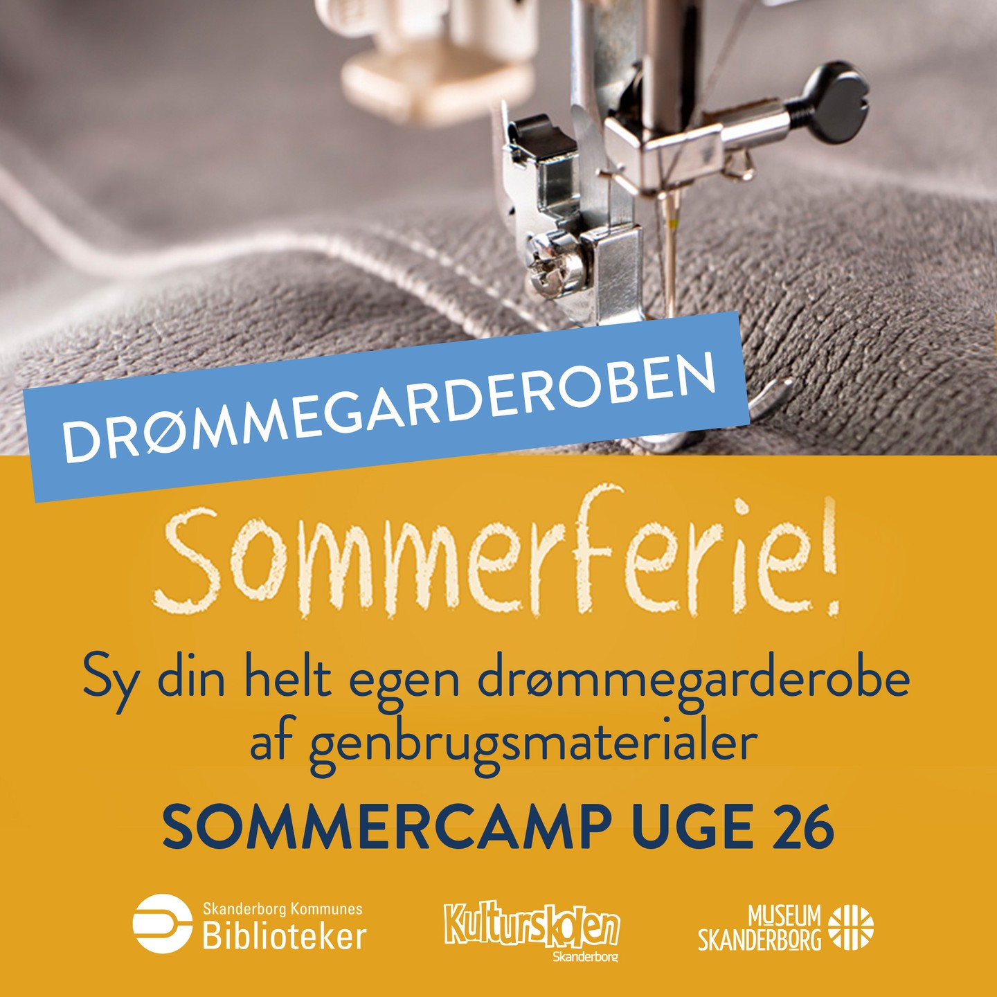 DRØMMEGARDEROBEN - UGE 26
Kunne det ikke være fedt at sy tøj til en drømmegarderobe? Er du 10-15 år kan du deltage på denne workshop med Stine fra @atter.wearyourlinen og slippe fantasi og drømme løs. Med inspiration fra en aktuel udstilling om modeskaberen Uffe Frank på Museum Skanderborg skal vi sy vores helt egen drømmegarderobe ud af genbrugsmaterialer. (NB: Erfaring med at sy på en symaskine er en forudsætning for deltagelse).
#kulturskolenskanderborg #drømmegarderoben #sommercamp #sommerferieaktiviteter #sommerferieaktiviteter2023 #uge26 #skanderborgbibliotek #museumskanderborg