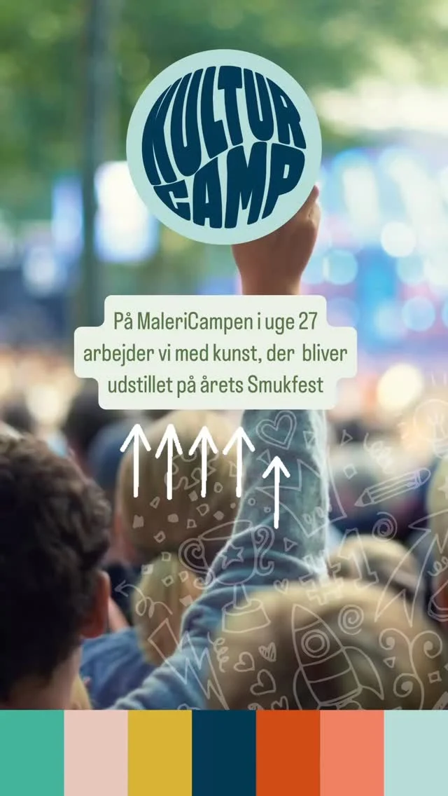 Er du vild med farver? Så er Malericamp under KulturCamp lige noget for dig!

Sammen med billedkunstner Tanja Eijgendaal skal vi kaste os ud i et helt særligt kunstprojekt – vi maler på kæmpe, gennemsigtige plastikflader og arbejder med farver, lys og transparens. Det bliver eksperimenterende, legende og visuelt storslået!

Og det stopper ikke der...

Når værkerne er færdige, skal vi ned på festivalpladsen før Smukfest åbner! Her opsætter vi vores værker som en del af et interaktivt lyskunstværk, som vil lyse op i Bøgeskoven og blive set af tusindvis af festivalgæster i løbet af Smukfest. En udstilling skabt af unge kunstnere – midt i en af Danmarks smukkeste rammer!

🖌️ Sidste tilmelding er 20. juni – så skynd dig at sikre din plads. Find billetter på Kulturhusets hjemmeside (under arrangementer)

Kulturcamp foregår fra mandag den 30. juni til torsdag den 3. juli. Mandag-onsdag kl. 10-15.00. Torsdag kl. 10-17.00 med forestilling/visning kl. 15-17.00. Alle workshops afvikles i og omkring Skanderborg Bibliotek, Bybadet og Kulturhuset Skanderborg. KulturCamp er et samarbejde mellem Kulturhuset Skanderborg, Skanderborg Kommunes Biblioteker, Kulturskolen Skanderborg og Museum Skanderborg. KulturCamp 2025 er støttet af Sydbank Fonden og Kulturpuljen Skanderborg kommune.